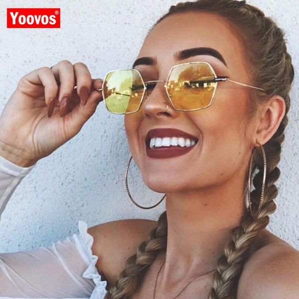 

yoovos 2021 metal classic sunglasses women ocean lens mirror retro street beat glasses men eyeglasses shopping, White;black
