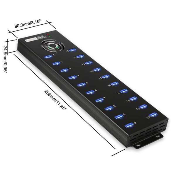 

hubs sipolar multi universal mobile phones 20 ports usb 2.0 industrial grade data and charger hub with 12v 10a power supply