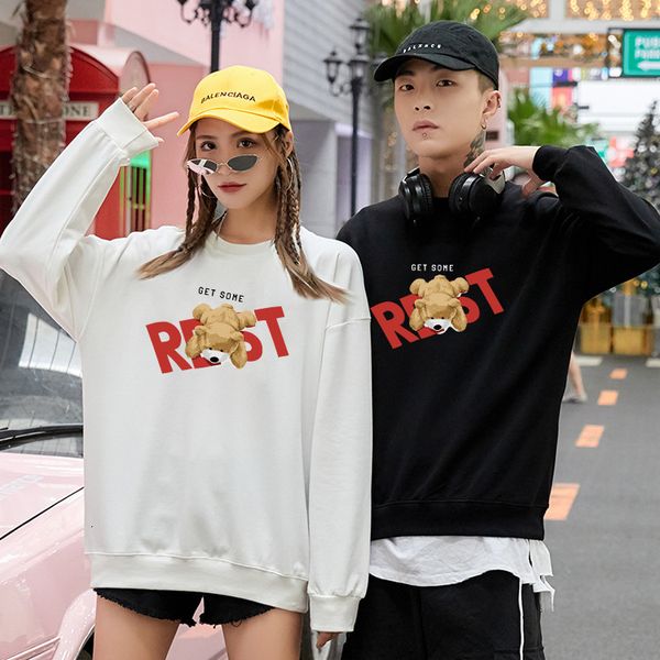 

women's t shirt 2021 autumn and winter couple's fashion brand thin women's sweater, White