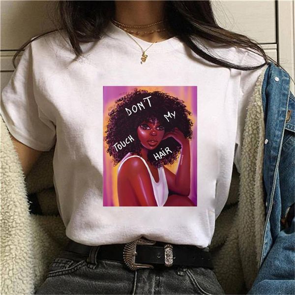 

maycaur dont touch my mens hair fashion graphic men black girl feminist tees funny female power top, White;black