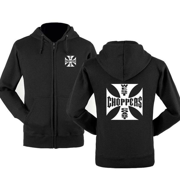 

men's hoodies & sweatshirts spring autumn sweatshirt west choppers men streetwear fleece zipper hooded jacket hip hop harajuku tracksu, Black