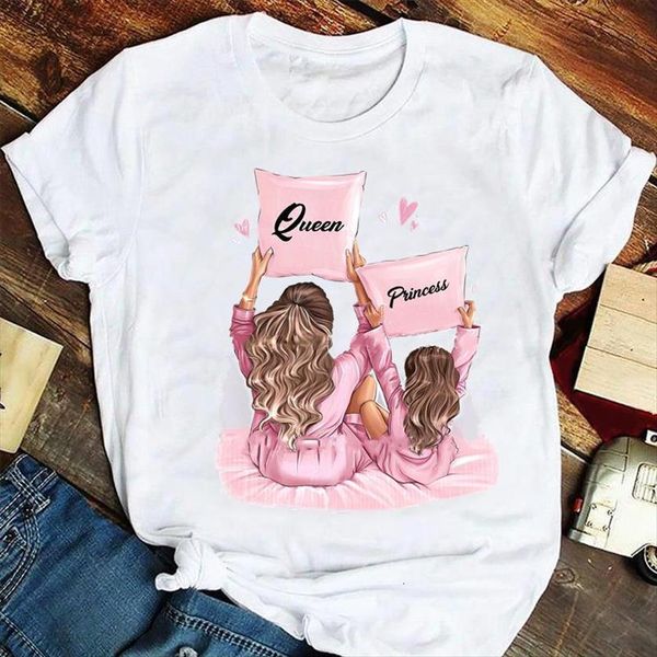 

fashion 90s happy time cute women t shirt mother mom mama cartoon tshirts clothes graphic lady print female tee, White