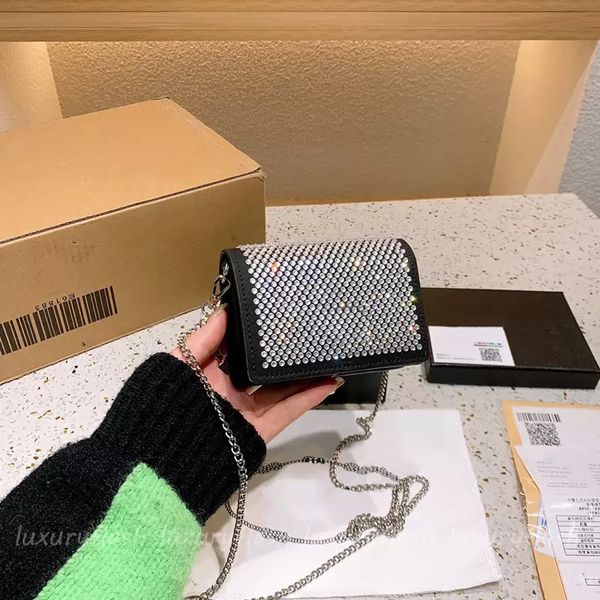 21SS Designer-Volldiamant-Damen-Hobo-Tasche, glänzend, modisch, lässig, All-Match-Luxus-Frau-Kuriertaschen, Dreieck-Logo-Hardware