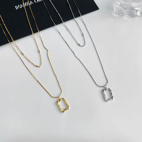 

chains s925 sterling silver necklace squarehollow out round pendant necklaces for women jewelry gifts creative