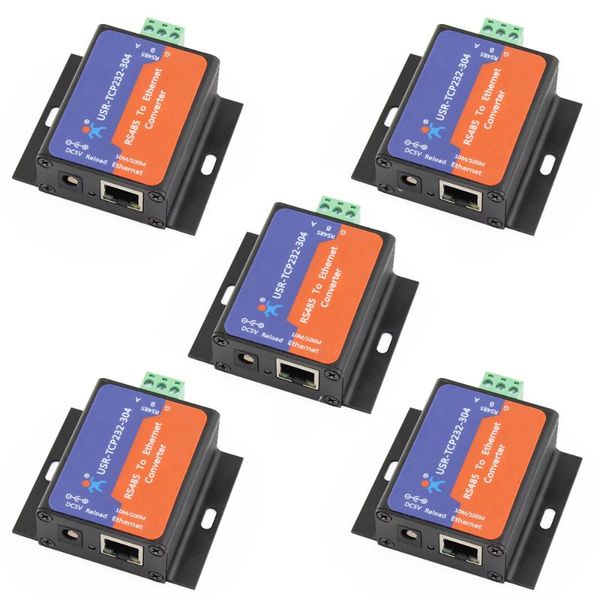

5pcs usr-tcp232-304 serial rs485 to tcp/ip ethernet server converter module with built-in webpage dhcp/dns supported