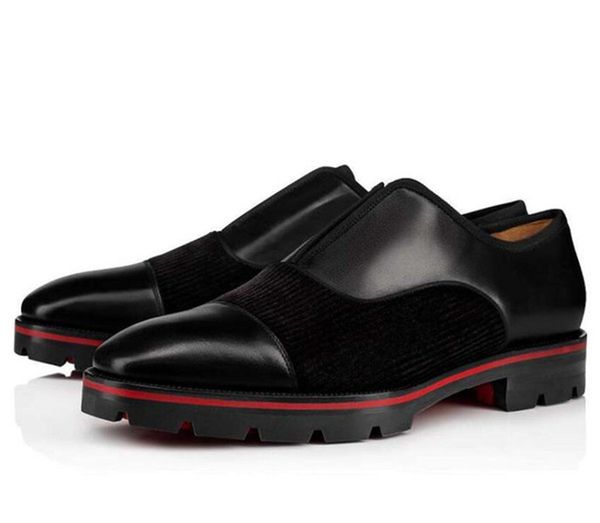 

gentleman wedding,dress party red bottom elegant mens flat loafers oxfords genuine leather lined lug red sole luxurious moccasin charlies, Black