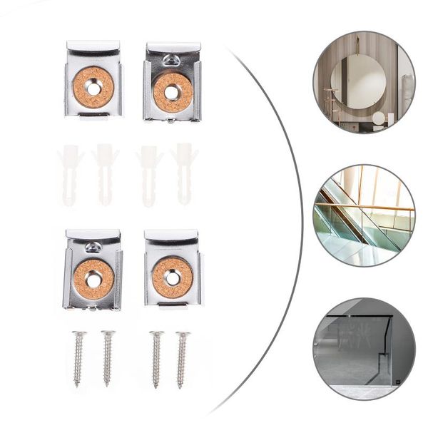 

mirrors 2 sets/8pcs glass mirror clips mount spacer clamps holders