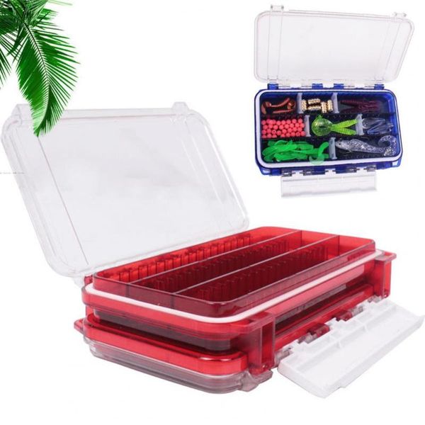 

fishing accessories waterproof tackle box double-sided bait lure fish hook up storage adjustable