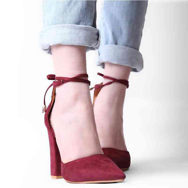 

2108 dress shoes lace up high heels women's sandals summer woman ladies pumps thin air footwear, Black