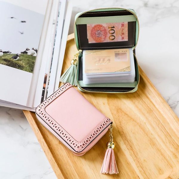 

card holders mini wallets women simple short wallet coin purse handbag multifunctional zip case, Brown;gray