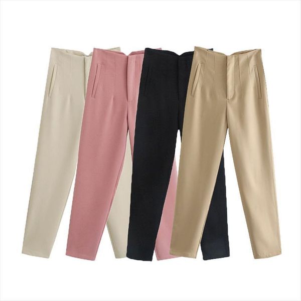 

high waist black white pink womens pant casual trousers summer fashion trouser funky streetwear