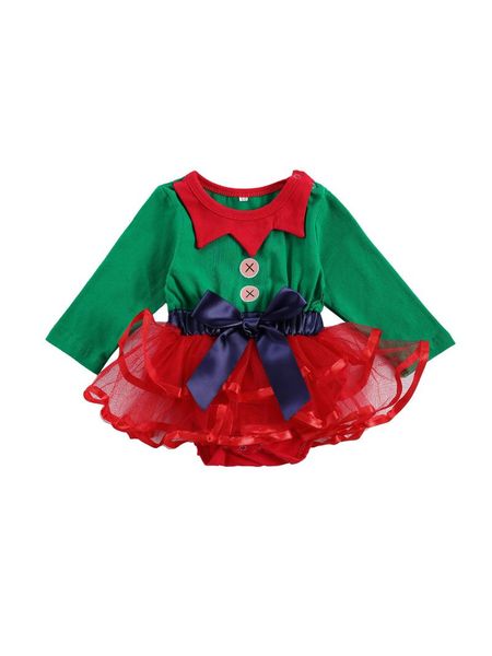 

girl's dresses born baby girls long sleeve christmas romper dress, Red;yellow