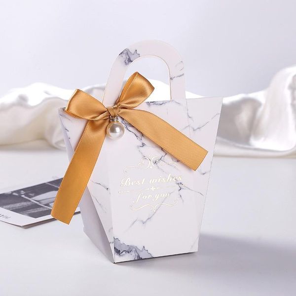 

20pcs paper gift boxes european handbag shape chocolate candy box with ribbon and pearl for wedding birthday engagement party