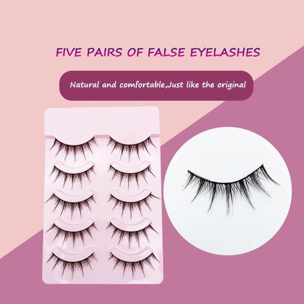 

false eyelashes five pairs of natural handmade 3d artificial eyelash extension and long lasting reusable makeup tools