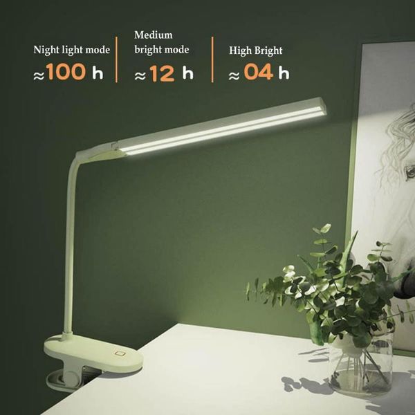 

table lamps book light clip on reading usb charging lamp 3 color dimmable foldable 24pcs 2835led desk for home dorm