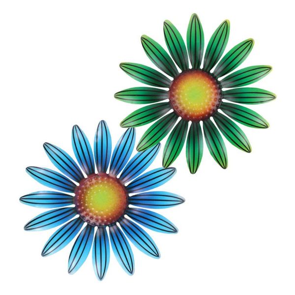 

decorative objects & figurines 2pcs iron flower wall decor art hanging decoration home