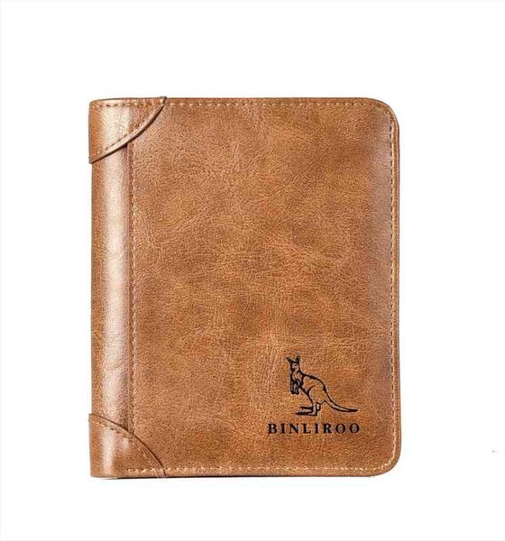 

male genuine leather wallet men wallets rfid anti theft three fold business credit card holder purses bag man, Red;black