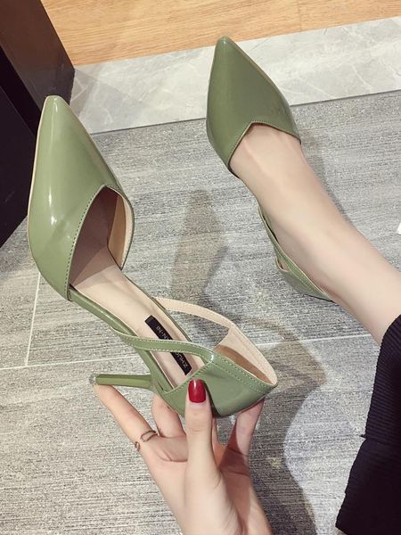 

dress shoes high heel women's fine with 2021 wild fairy wind woman, Black