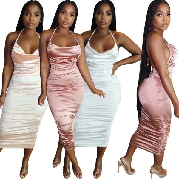 

neck pleated open back, White;black