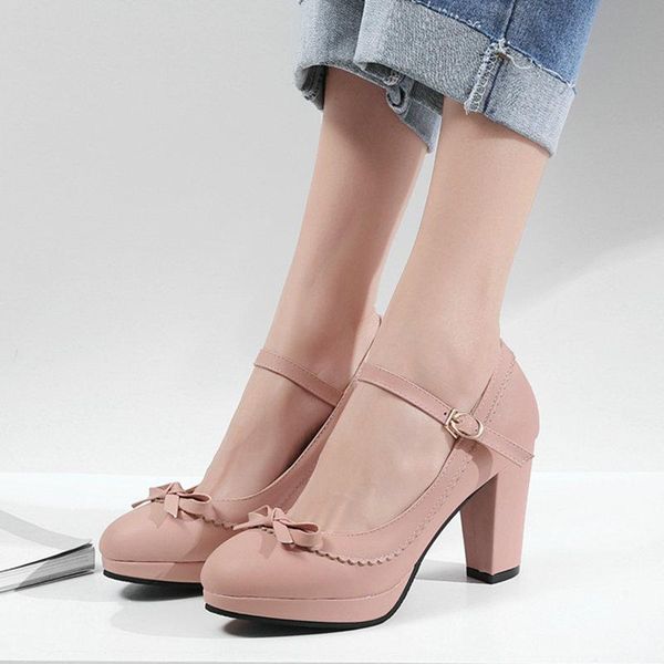 

dress shoes women strap pumps nude bows platform high heels round toe party wedding bridal stilettos black large size 45 46