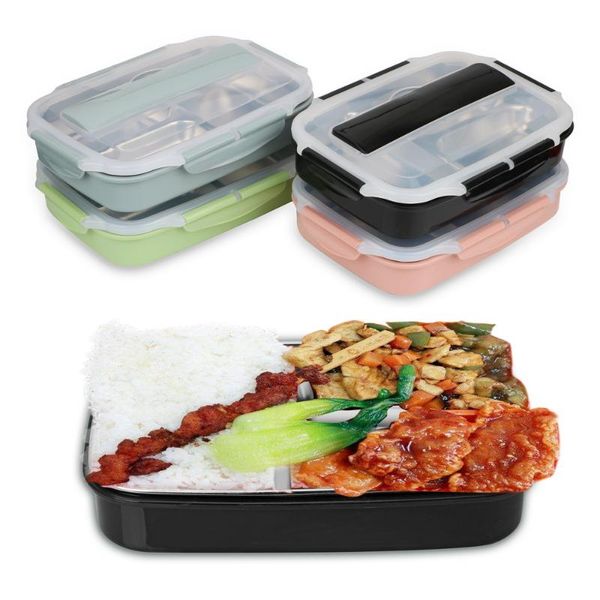 

dinnerware sets stainless steel cutlery bento box container insulation microwave heating picnic office school large-capacity lunch