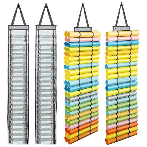 

storage bags 2pcs organizer with 24 and 48 roll compartments hanging rack for closet wall mount door