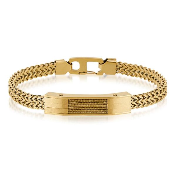

link, chain men's bracelet fashionable stainless steel keel link for male punk rocker homme armbenden gold color bangle man wristband, Black
