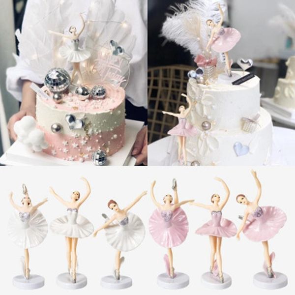 

other festive & party supplies 3pc ballet girls cake er dancing girl doll decor wedding birthday baby 1st favor happy