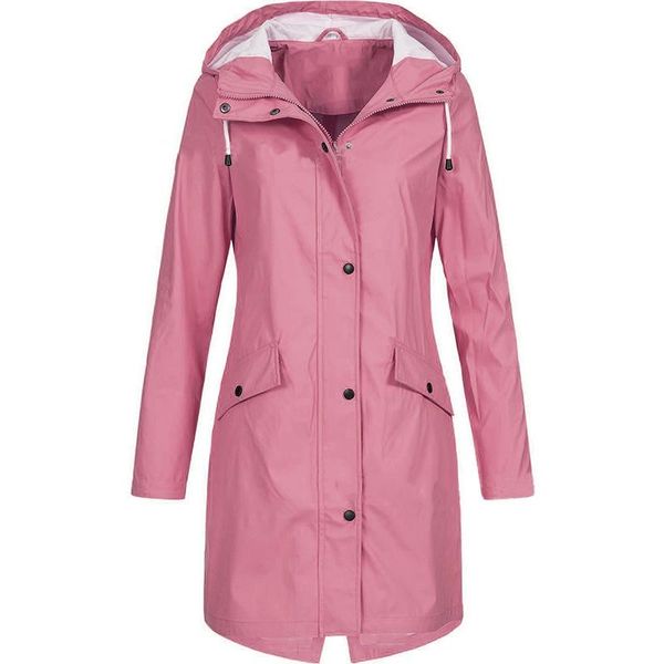 

women's trench coats women fashion long sleeve hooded raincoat windbreaker hiking ladies casual solid color outdoor waterproof, Tan;black