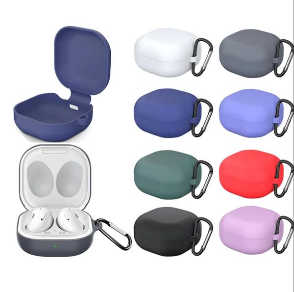 

silicone protective case for samsung galaxy buds 2 /live/pro earphone cover with carabiner buds live buds pro protection