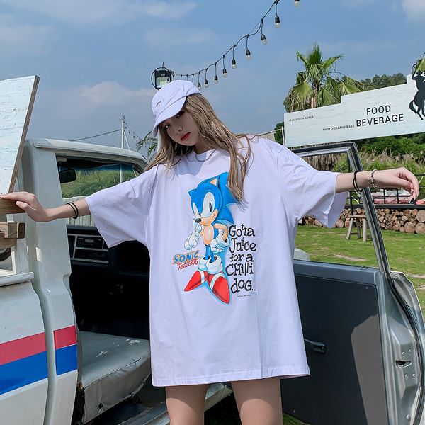 

2021 new couple graphic tees clothing harajuku japanese kawaii cartoon cute shirt women oversized summer streetwear 6l3f, White
