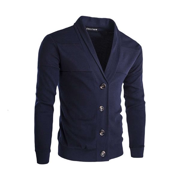

2021men's t-shirt cardigan autumn winter plush casual color contrast v-neck sweater y02, White;black