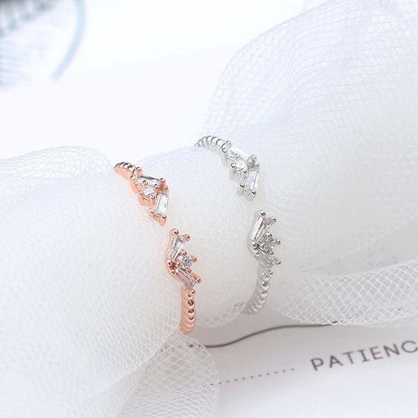 

a1381 new zircon ring, exquisite opening ring, color preserving fashion ring for women, Blue;gray