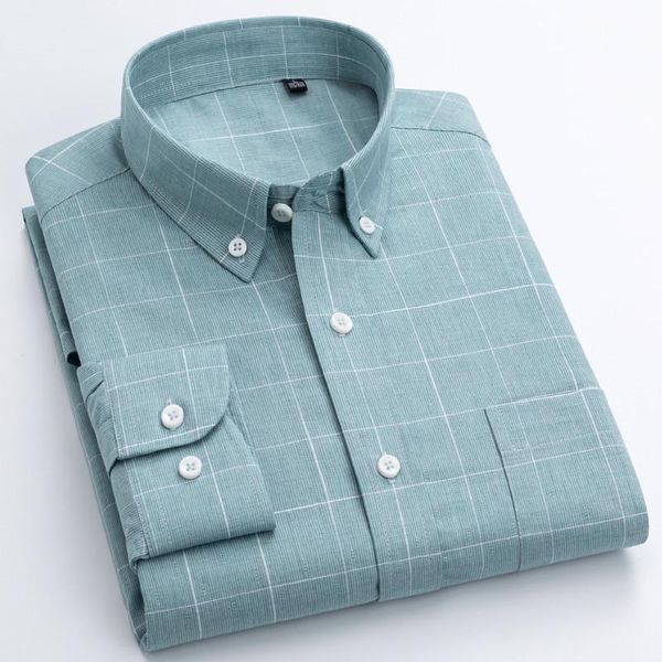 

men shirts long sleeve 2021 male green plaid shirt fabric korean style soft causal shirts bussiness brand mens clothes, White;black