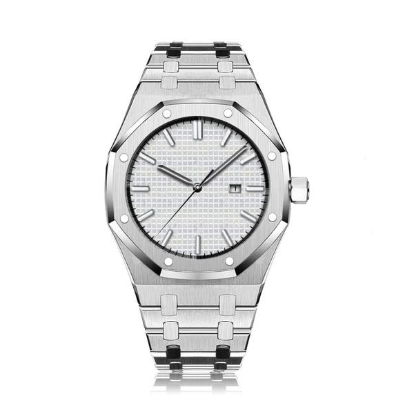 

men's automatic mechanical watch luxury requin royal 15500st.oo.1220st.04 silver white stainless steel case oak three-hand date dial fo, Slivery;brown