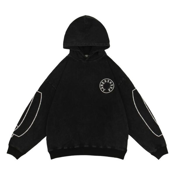 

men's hoodies & sweatshirts men women foam printing heavy fabric mountain los angeles hoodie pullover vintage askyurself sanskr, Black