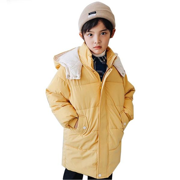 

down coat children jacket winter boys hoodies girls cotton-padded parka & coats thicken warm long toddler kids outerwearjackets 3-7y, Blue;gray
