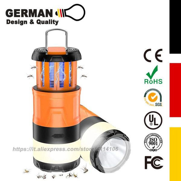 

portable lanterns camping lantern with bug zapper, stretchable led light - 5 modes brightness lamp- rechargeable