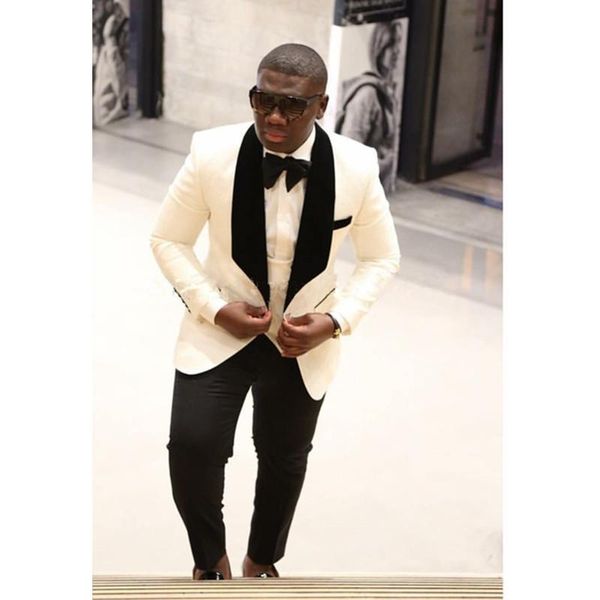 

men's suits & blazers classic casual slim fit groomsmen groom wedding man suit tuxedo men set for prom (jacket+pants), White;black