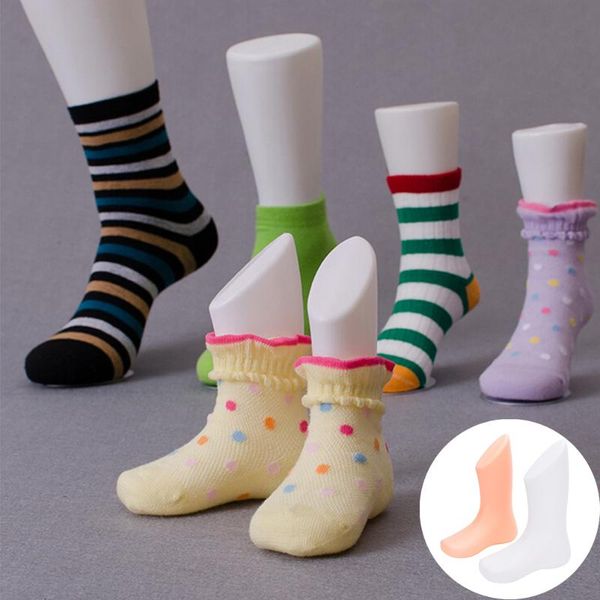 

socks 1 pc hard plastic feet mannequin foot model tools for shoes sock display children kids baby tool supply 2 colors, Pink;yellow