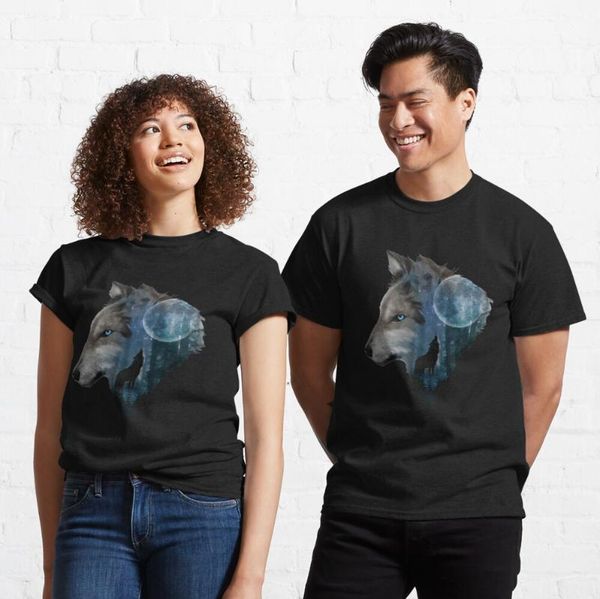 

women's t-shirt t shirt womenÂ wolf paint howling wolf at forest gifts classic, White