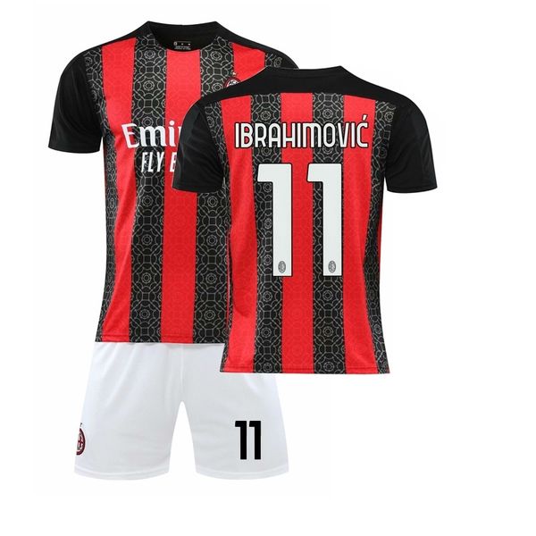 

2021ac milan 11 big ibrahimovic home away no. football kit no, Black;white