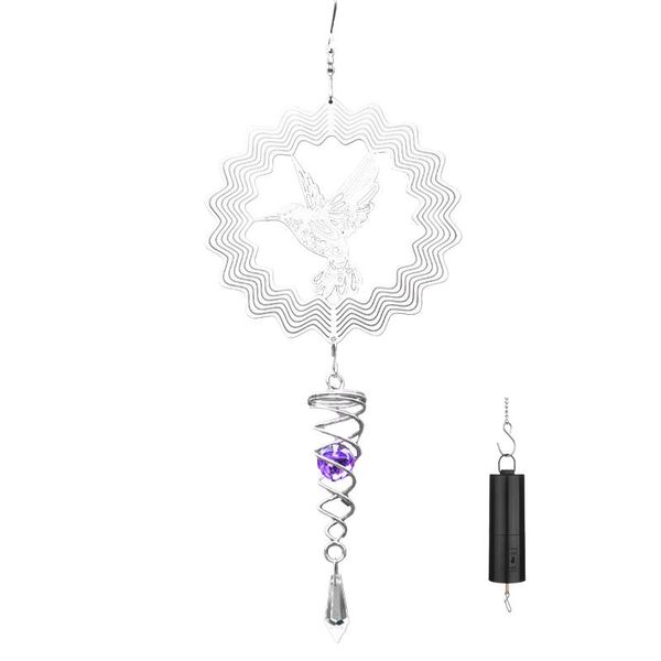 

decorative objects & figurines 3d wind spinner bedroom home decor yard stainless steel gift garden electric motor balcony art craft hanging