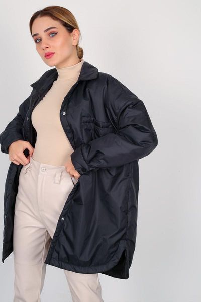 

women's jackets facette women 2021208830 black fiber coated jacket, Black;brown