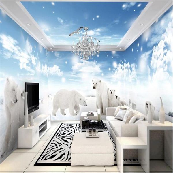 

wallpapers mlofi custom 3d whole house ice and snow polar bear theme space background wall paper mural