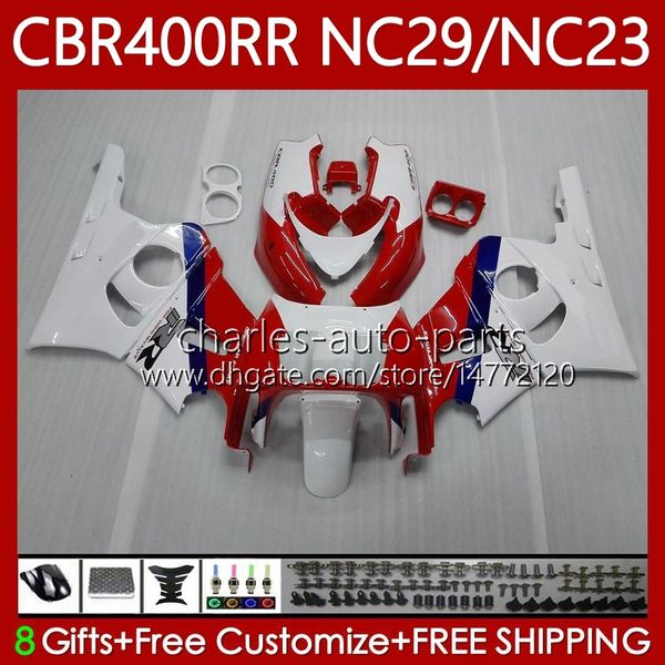 Carrozzeria per carena HONDA CBR400 RR CBR400RR NC29 88-99 rosso bianco blk 66No.6 NC23 CBR 400 RR C CC 1988 1989 1990 1991 1992 1993 400CC CBR 400RR 94 95 96 97 98 99 OEM Corpi