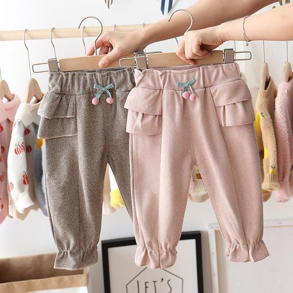 

new spring autumn baby girls pants casual ruffles cherry pants baby girl clothes long princess kids, Blue