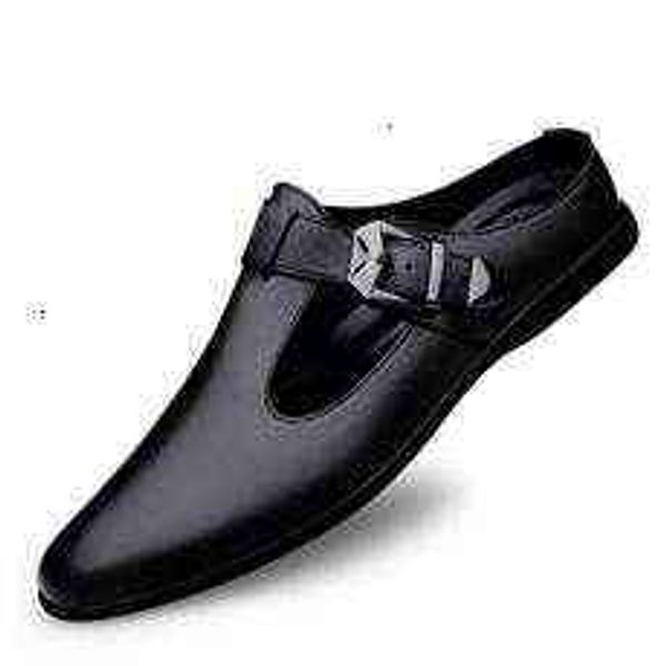 

tangzuo hd2182 semi leather sandals, , 37-45,, Black