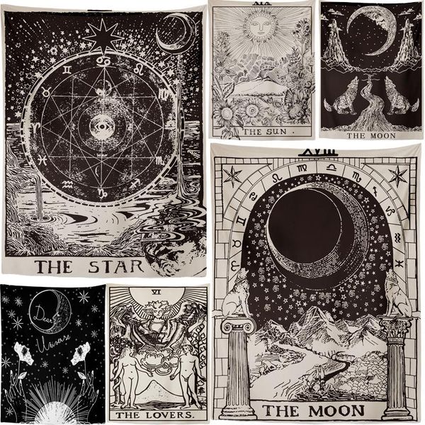 

tapestries better quality the moon star tapestry wall hanging astrology divination bedspread beach mat 95x73/150x100/150x130