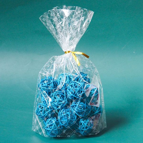 

gift wrap plastic bag birthday wedding party bakery cookies snack biscuit multicolor pink dots transparent 50pcs+50 tie pouches